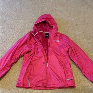 The North Face Pink Hooded Fleece Lined Jacket
